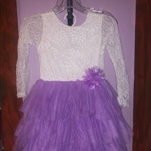 Purple and while lace/Tull poofy dress